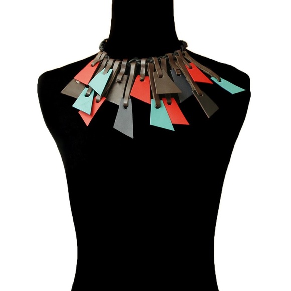 Multi-Color Leatherette Necklace - Picture 1 of 2